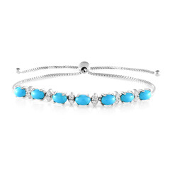 Brazalete en plata con Turquesa bella durmiente