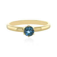 Anillo en plata con Topacio azul de Londres