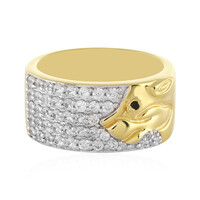 Anillo en plata con Espinela negra