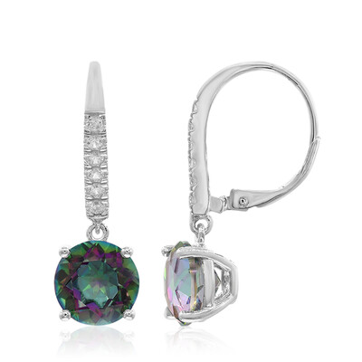 Pendientes en plata con Cuarzo místico
