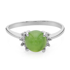 Anillo en plata con Crisoprasa imperial