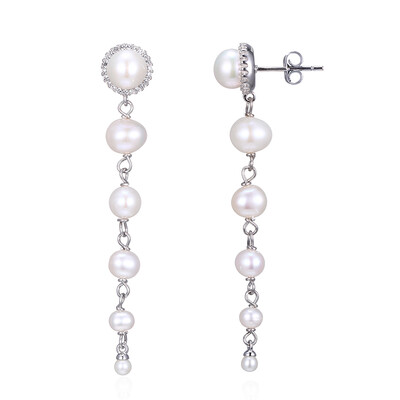 Pendientes en plata con Perla Freshwater