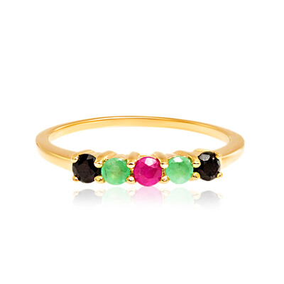 Anillo en plata con Zafiro  negro