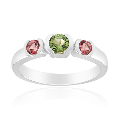 Anillo en plata con Turmalina verde de Brasil (Pallanova)