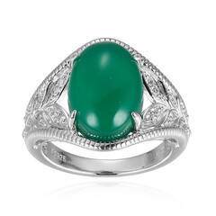 Anillo en plata con Ágata verde