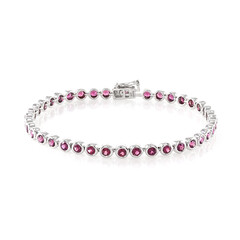 Brazalete en plata con Rodolita