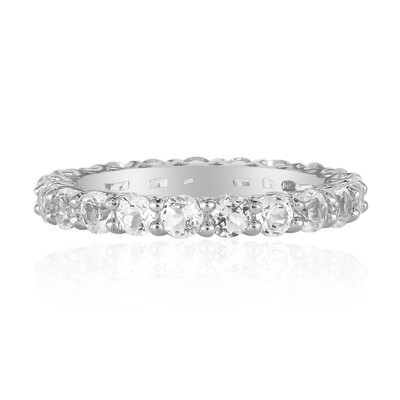Anillo en plata con Topacio blanco