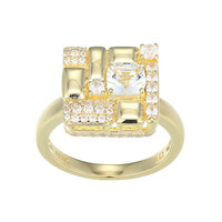 Anillo en plata con Topacio blanco (Adela Silber)