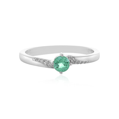 Anillo en plata con Esmeralda de Rusia