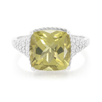 Anillo en plata con Cuarzo oliva