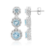 Pendientes en plata con Topacio azul cielo