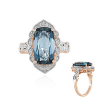 Anillo en oro con Topacio azul de Londres (SUHANA)