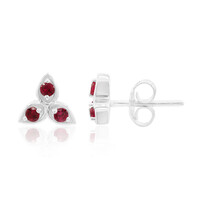 Pendientes en plata con Espinela rosa