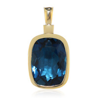 Colgante en oro con Topacio azul de Londres (Tenner Diniz)