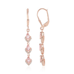 Pendientes en plata con Turmalina rosa