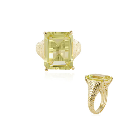 Anillo en plata con Quarzo limón