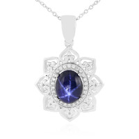 Collar en plata con Zafiro estrella azul