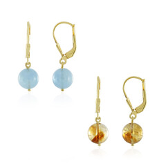 Pendientes en plata con Citrino