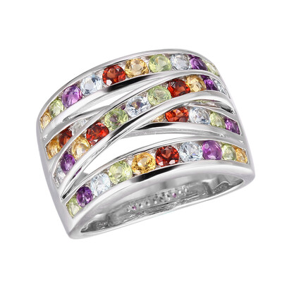 Anillo en plata con Topacio azul cielo