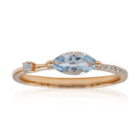 Anillo en oro con Aguamarina de Brasill AAA (CIRARI)