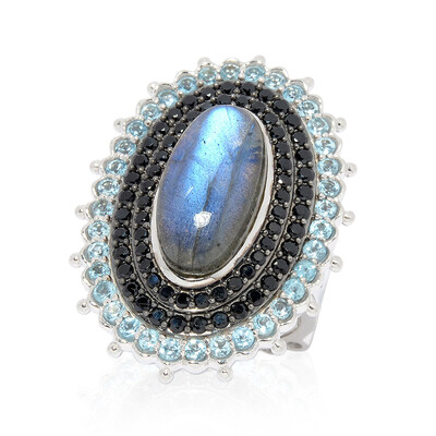 Anillo en plata con Labradorita (Dallas Prince Designs)