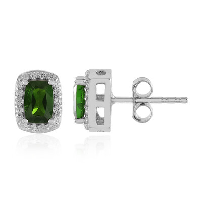 Pendientes en plata con Diópsido de Rusia
