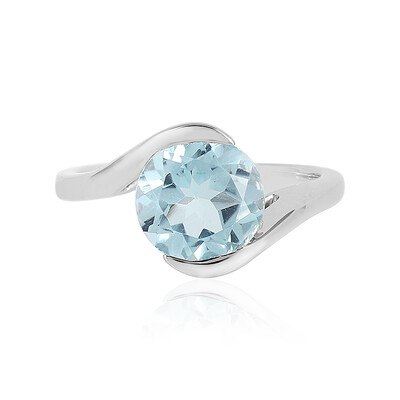 Anillo en plata con Topacio azul cielo