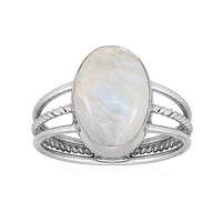 Anillo en plata con Labradorita blanca