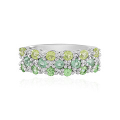 Anillo en plata con Tsavorita de Tanzania
