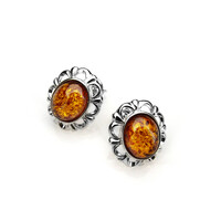 Pendientes en plata con Ámbar báltico