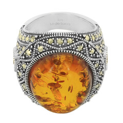 Anillo en plata con Ámbar