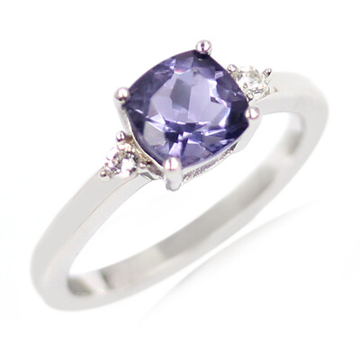 Anillo en plata con Cuarzo arándano