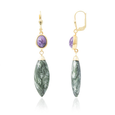 Pendientes en plata con Serafinita (CUSTODANA)