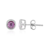 Pendientes en oro con Zafiro rosado