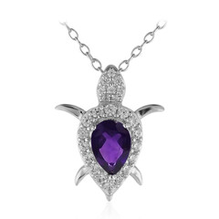 Collar en plata con Amatista de Zambia