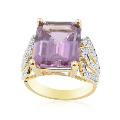 Anillo en oro con Diáspora rosa (AMAYANI)