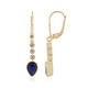Pendientes en plata con Zafiro azul de Madagascar