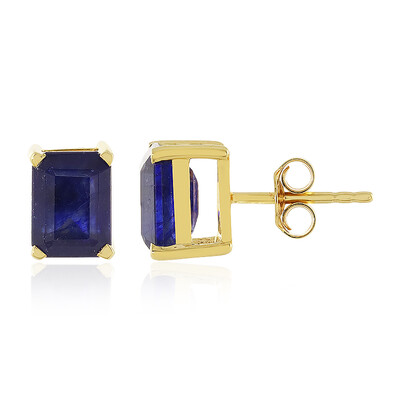 Pendientes en plata con Zafiro azul de Madagascar
