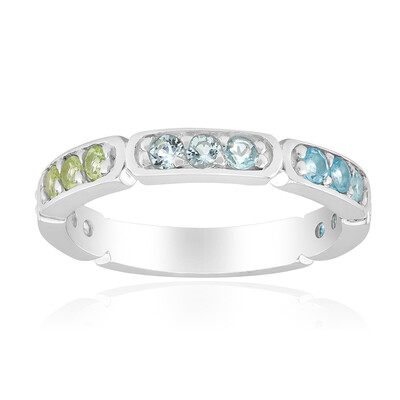 Anillo en plata con Topacio blanco