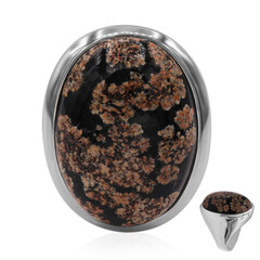 Anillo en plata con Obsidiana de fuego