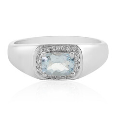 Anillo en plata con Aguamarina