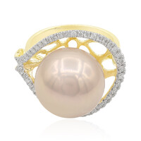 Anillo en oro con Perla Ming rosa (TPC)