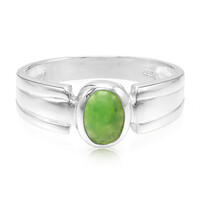 Anillo de hombre en plata con Crisoprasa imperial