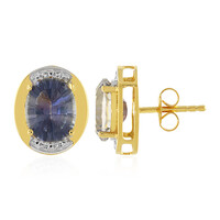 Pendientes en plata con Cuarzo Místico azul