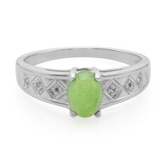 Anillo de hombre en plata con Crisoprasa imperial