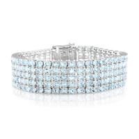 Brazalete en plata con Topacio azul cielo