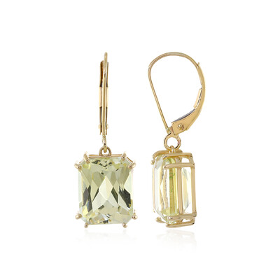 Pendientes en oro con Cuncita amarillo canario