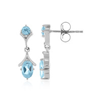 Pendientes en plata con Topacio azul cielo