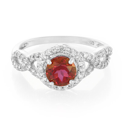 Anillo en plata con Topacio cereza