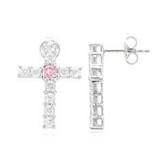 Pendientes en plata con Zafiro Padparadscha
